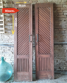 Porta antica a doppia anta in legno massello 88×25