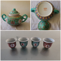 Set da tè cinese vintage longevità teiera tazzine