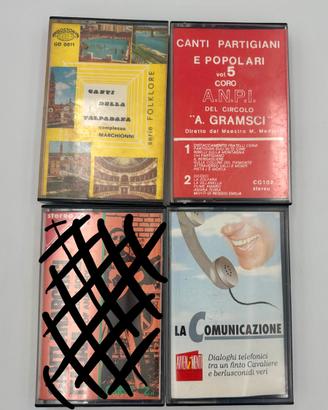 3 cassette vintage canti popolari partigiani