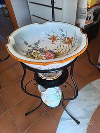 Antico lavabo toilette Carpiè Nove dipinta a mano