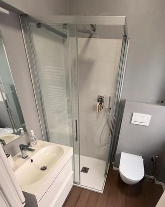 Box doccia e mobile lavabo