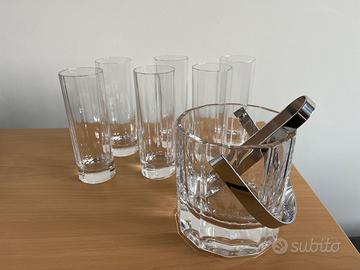 Set whisky in cristallo 6 bicchieri + secchiello