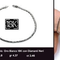 BRACCIALE TENNIS IN 18 KT DIAMANTI neri nuovo