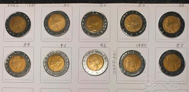 Lotto 10 Monete 500 Lire Bimetalliche Italiane.