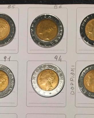 Lotto 10 Monete 500 Lire Bimetalliche Italiane.