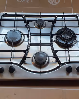 Piano cottura a gas rombo hotpoint ariston acciaio