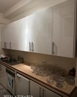 Pensili da cucina con ante bianche lucide