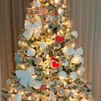 Albero di Natale 210cm  più festone scala innevato