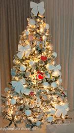 Albero di Natale 210cm  più festone scala innevato