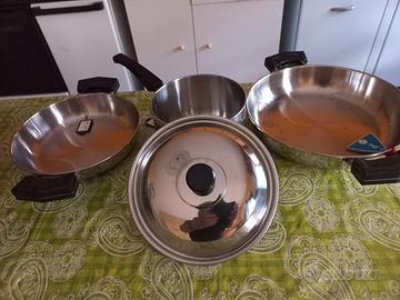 batteria nuova pentole acciaio 