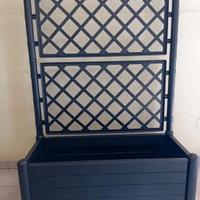 Fioriera rettangolare con spalliera