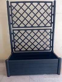 Fioriera rettangolare con spalliera