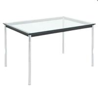 Tavolo mod.  Le Corbusier in acciao e vetro