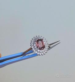 Anello argento con Zaffiro Rosa 0.97ct Certificato