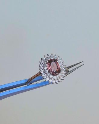 Anello argento con Zaffiro Rosa 0.97ct Certificato