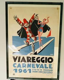 Manifesto Vintage carnevale Viareggio 1961