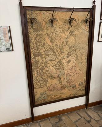 Appendiabiti da parete con arazzo anni 60