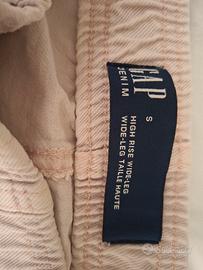 Jeans GAP - vita alta, gamba larga - rosa cipria