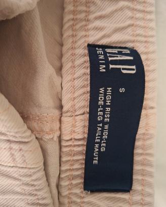 Jeans GAP - vita alta, gamba larga - rosa cipria