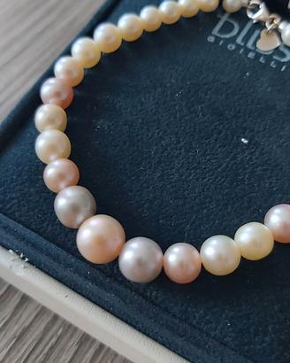 Bracciale BLISS Perle Naturali Tricolore-Oro Bianc