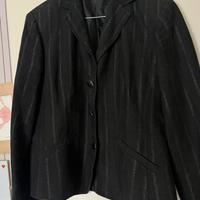 Giacca OLTRE, lino, in nero con righe bianche 44