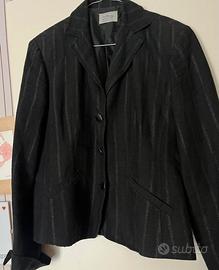 Giacca OLTRE, lino, in nero con righe bianche 44