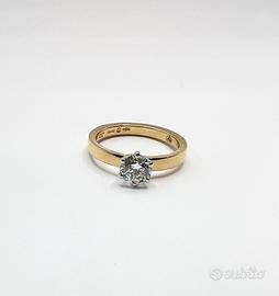 Anello solitario oro18kt diamante naturale (D)