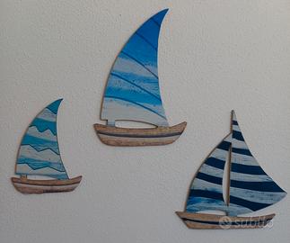 Barchette e pesciolini in legno 