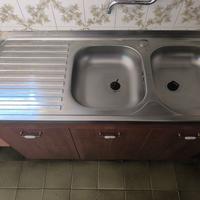 Mobile porta lavello+lavello 2 buche