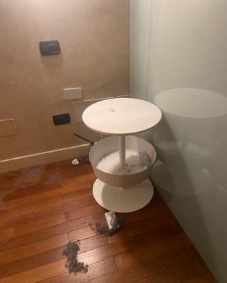 Comodino tavolino rotodondo acciaio
