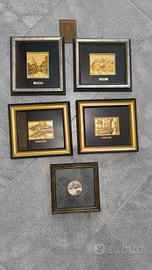Quadretti Vintage in lastra oro e argento 