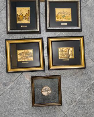 Quadretti Vintage in lastra oro e argento 