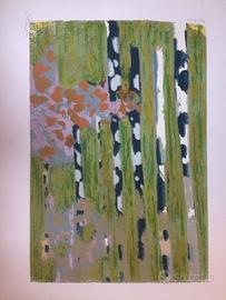 Litografia vintage "Alberi" Renato Borsato