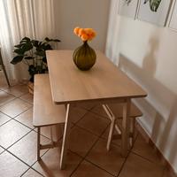 Tavolo Ikea Norraker con 2 panche. Colore Betulla