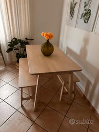 Tavolo Ikea Norraker con 2 panche. Colore Betulla