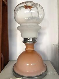 Lampada vintage vetro Murano rosa