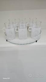 vassoio e bicchieri vintage anni 70