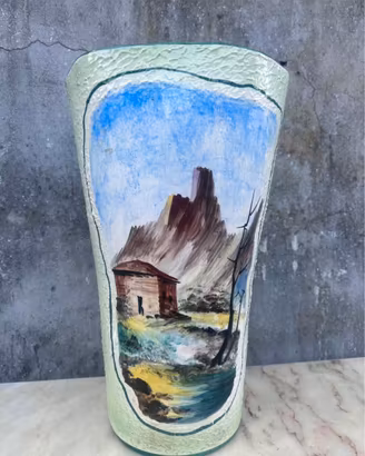 vaso ceramica Moltrasio dipinto a mano
