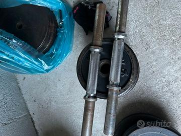 Set pesi in ghisa 100kg  + bilanciere + manubri