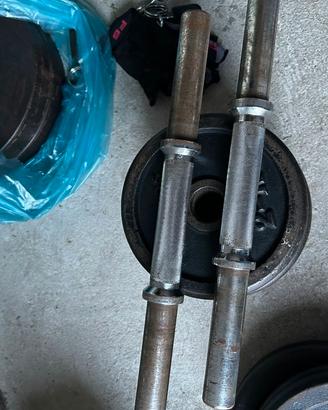 Set pesi in ghisa 100kg  + bilanciere + manubri