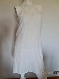 abito shein bianco tg 40/42 puzzo