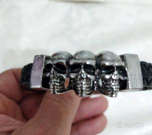 bracciale punk biker metal skull abbigliamento 