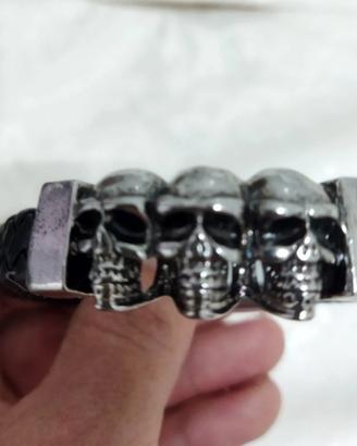 bracciale punk biker metal skull abbigliamento 