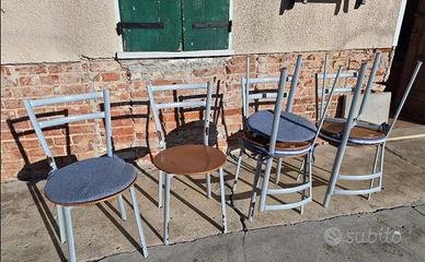 6 sedie ferro e legno per sala o cucina