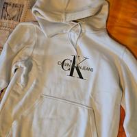 felpa Calvin Klein bianca con cappuccio