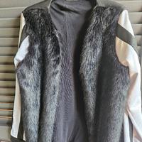 giacca con inserti di pelliccia ecologica j'aime'