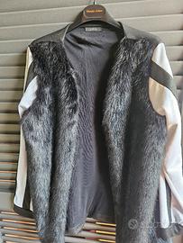 giacca con inserti di pelliccia ecologica j'aime'