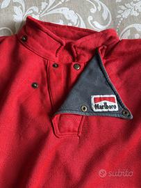 Felpa Marlboro vintage rossa bottoni snap stile 90