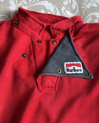 Felpa Marlboro vintage rossa bottoni snap stile 90