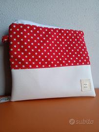 pochette portatutto in stoffa, portatutto con zip